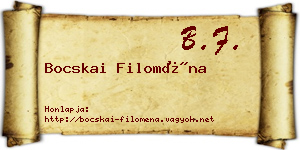 Bocskai Filoména névjegykártya